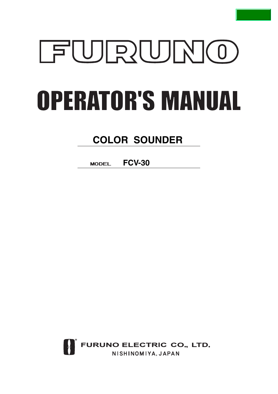 Furuno FCV-30 User Manual | 110 pages