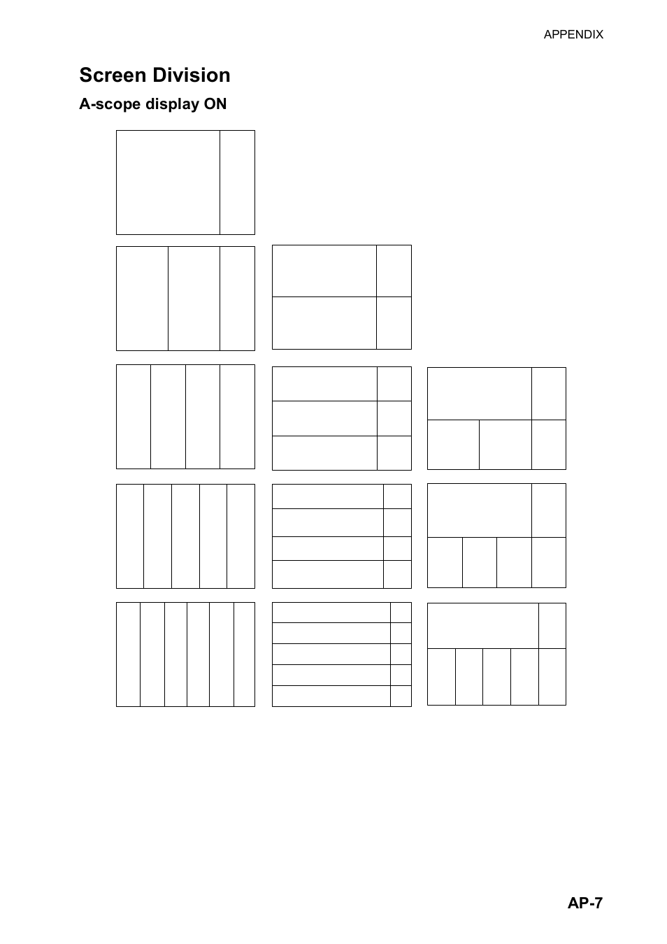 Screen division, Ap-7, A-scope display on | Furuno FCV-30 User Manual | Page 103 / 110