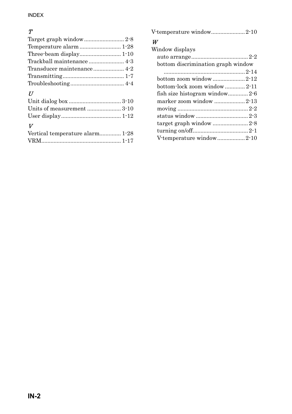 In-2 | Furuno FCV-30 User Manual | Page 108 / 110