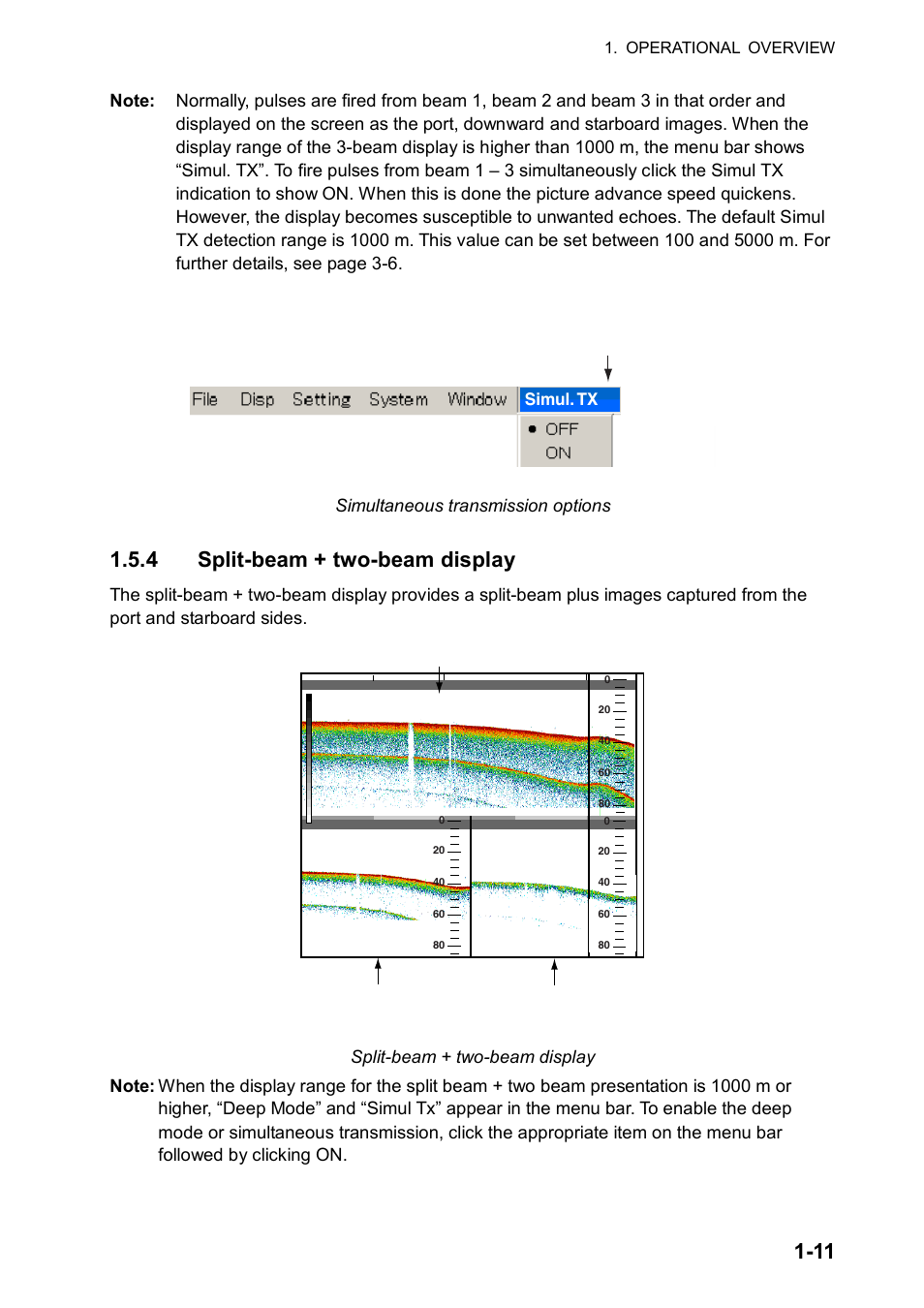 4 split-beam + two-beam display | Furuno FCV-30 User Manual | Page 21 / 110