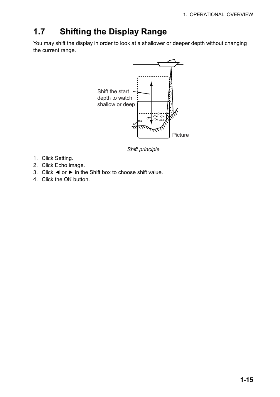 7 shifting the display range | Furuno FCV-30 User Manual | Page 25 / 110