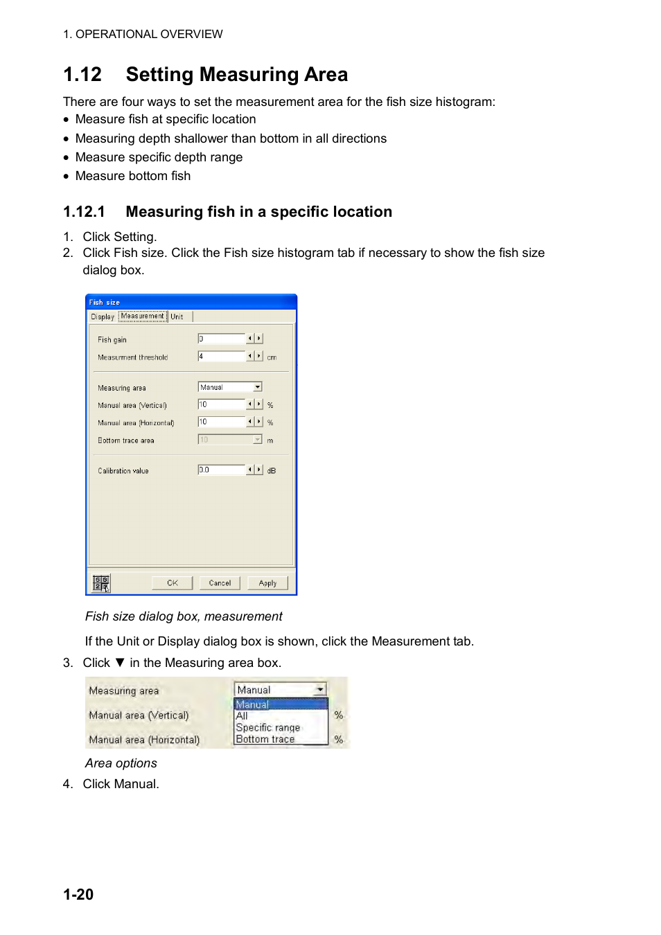 12 setting measuring area | Furuno FCV-30 User Manual | Page 30 / 110