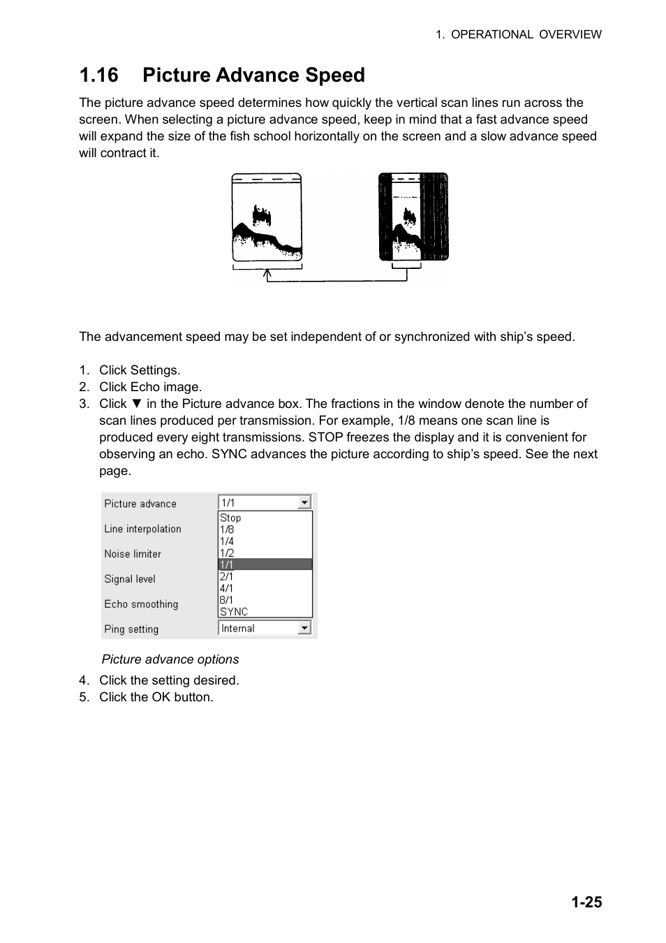 16 picture advance speed | Furuno FCV-30 User Manual | Page 35 / 110