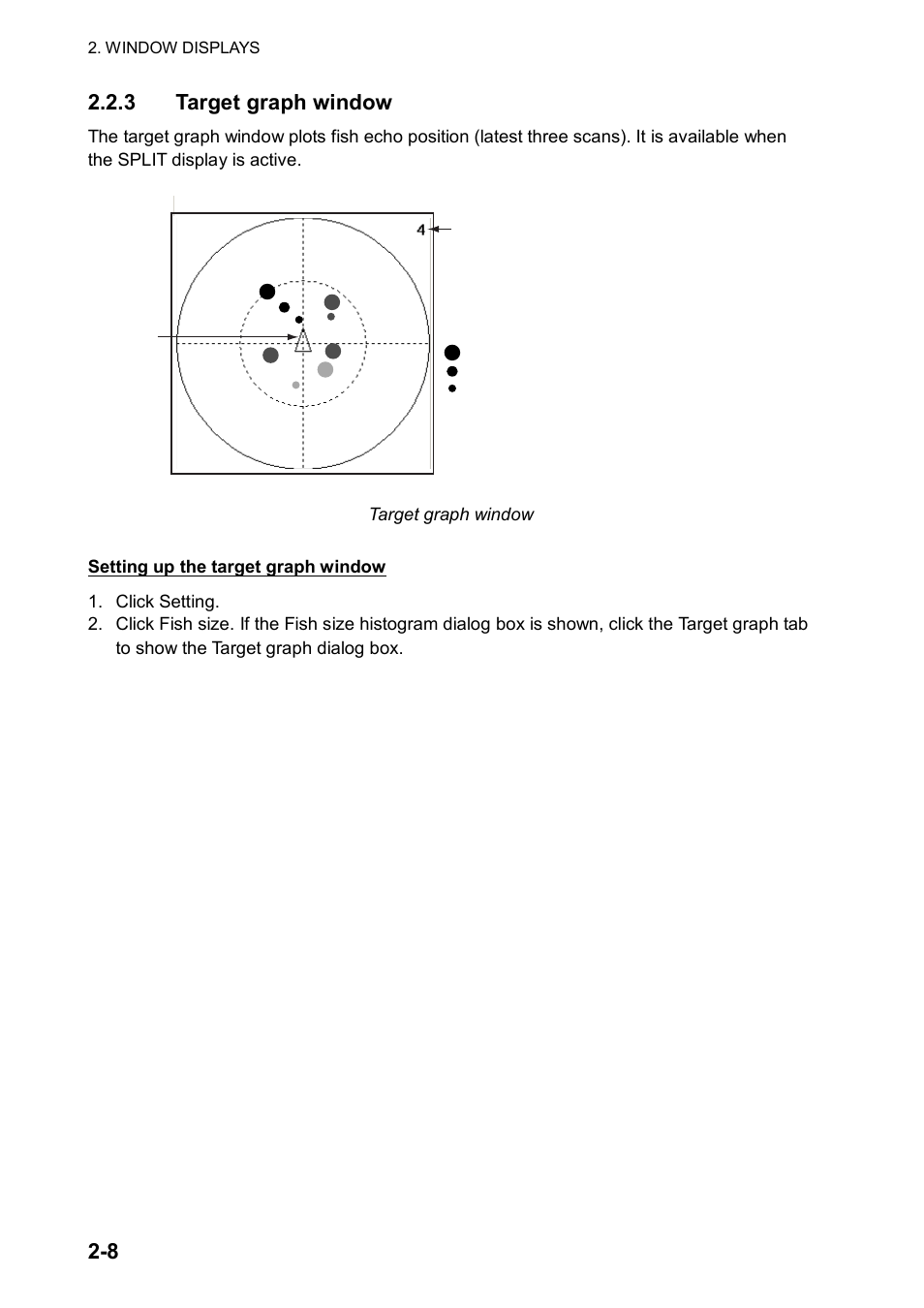 8 2.2.3 target graph window | Furuno FCV-30 User Manual | Page 62 / 110