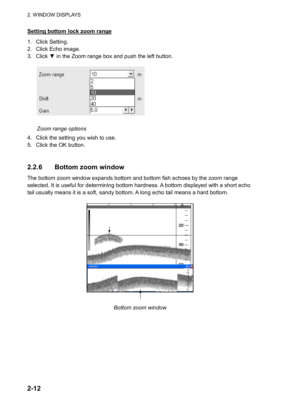 6 bottom zoom window | Furuno FCV-30 User Manual | Page 66 / 110