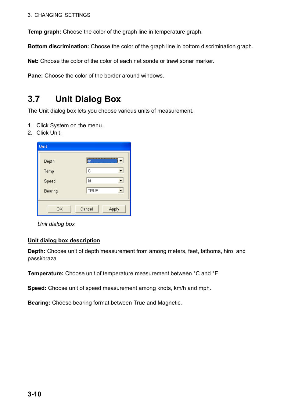 7 unit dialog box | Furuno FCV-30 User Manual | Page 78 / 110