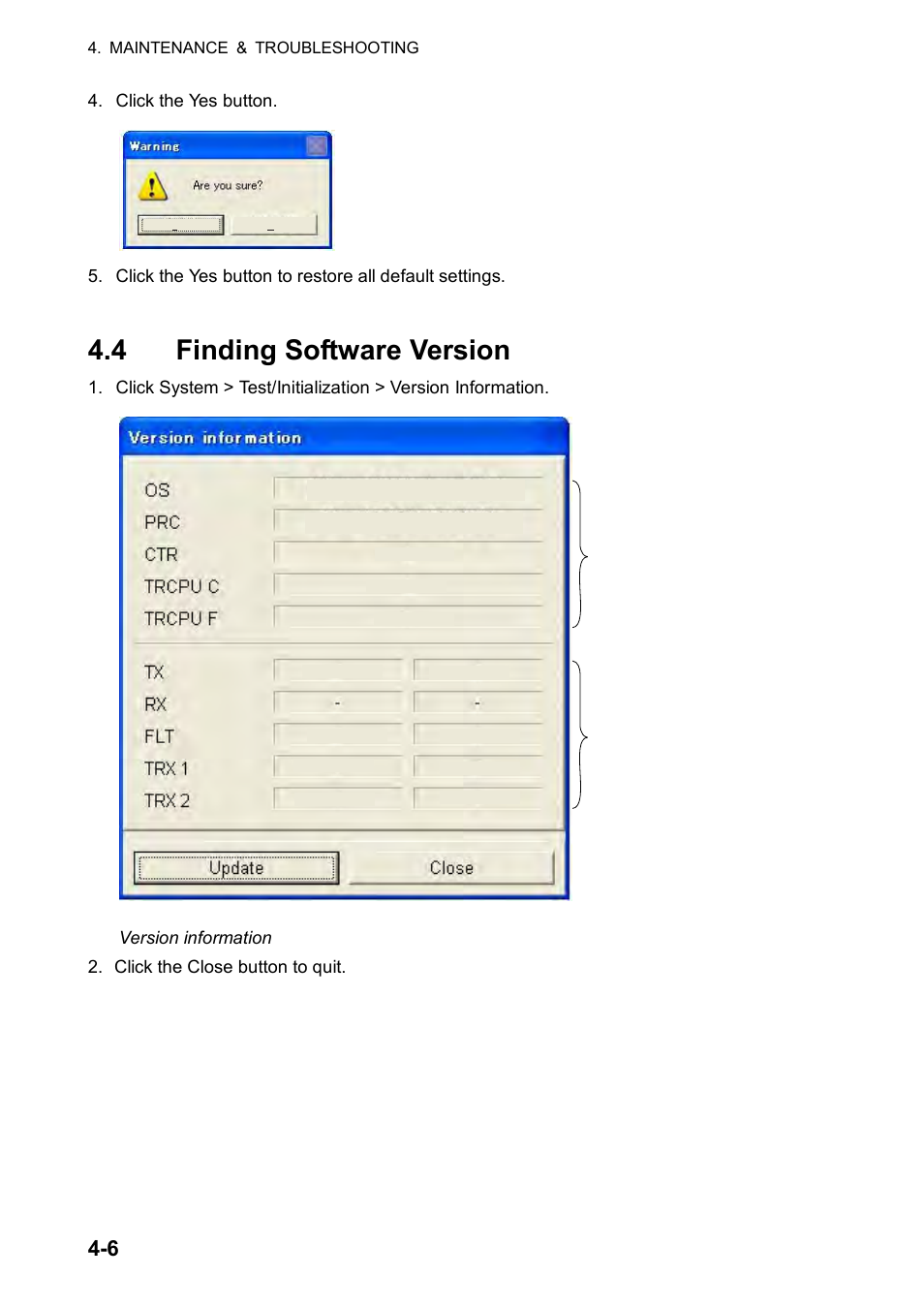 4 finding software version | Furuno FCV-30 User Manual | Page 96 / 110