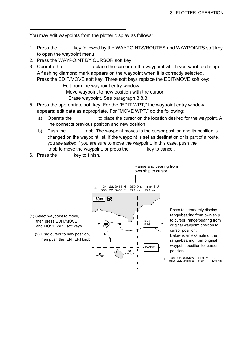 Press the menu key to finish, Plotter display | Furuno 1724C User Manual | Page 102 / 241