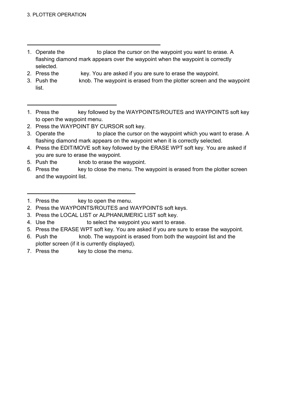 3 erasing waypoints | Furuno 1724C User Manual | Page 103 / 241