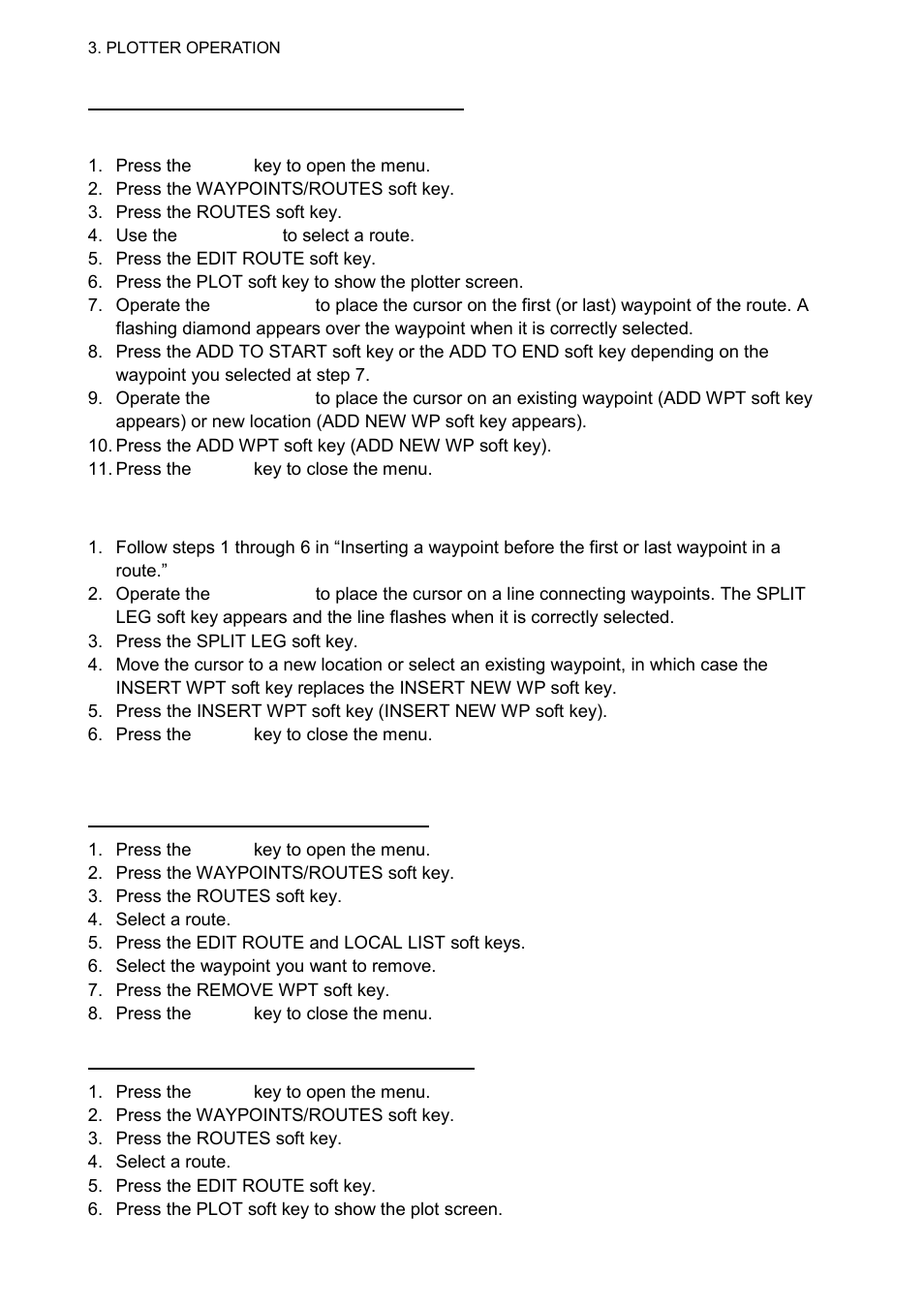 4 removing waypoints from a route | Furuno 1724C User Manual | Page 111 / 241