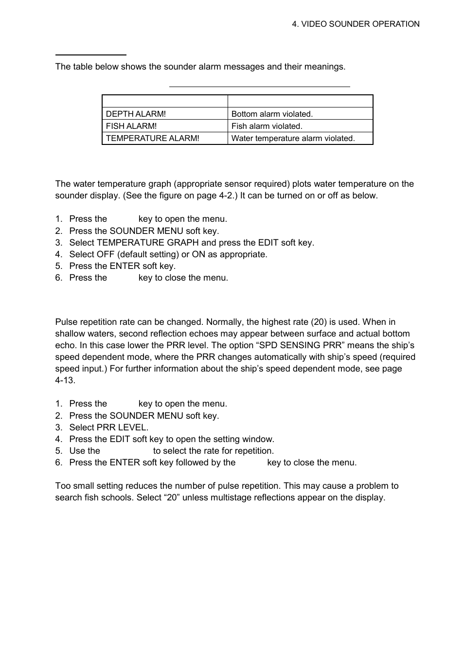 12 water temperature graph, 13 changing pulse repetition rate | Furuno 1724C User Manual | Page 148 / 241
