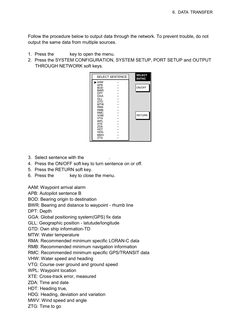 5 outputting data through the network | Furuno 1724C User Manual | Page 162 / 241