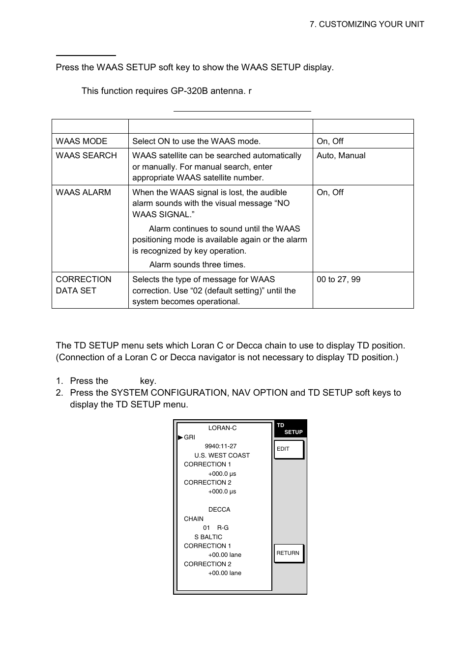 3 td display setup | Furuno 1724C User Manual | Page 192 / 241
