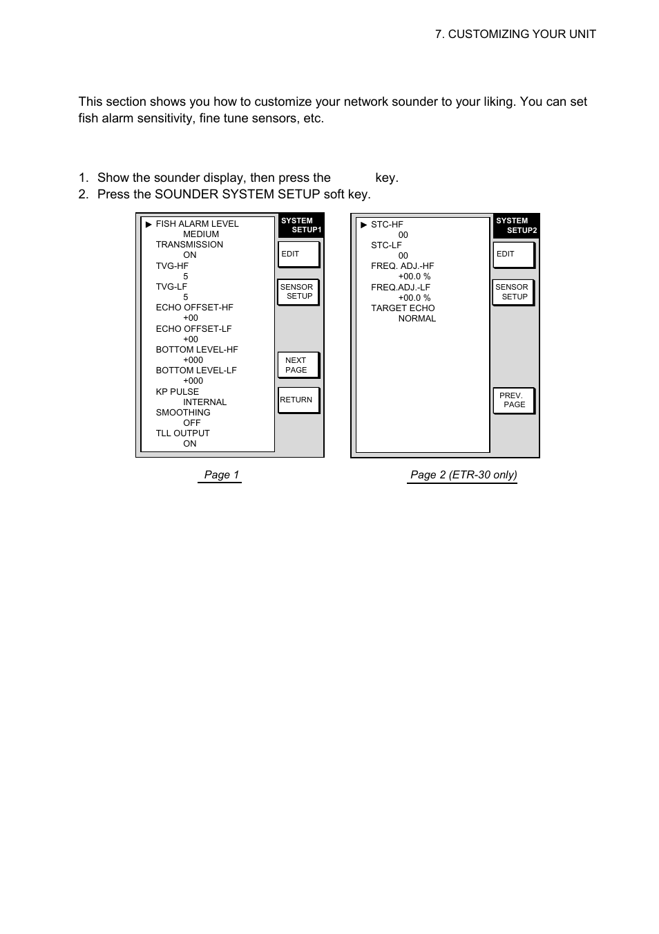 9 sounder setup, 1 system setup, Sounder system setup menu | Furuno 1724C User Manual | Page 196 / 241