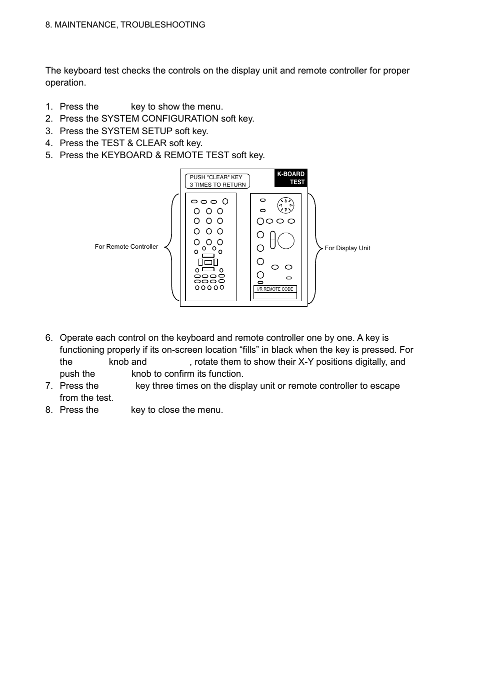 3 keyboard, remote controller test | Furuno 1724C User Manual | Page 213 / 241