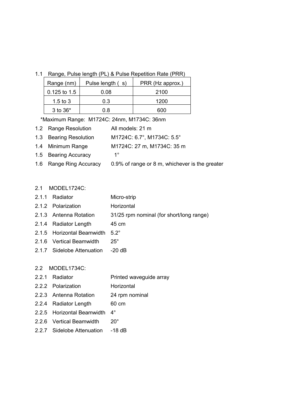 Specifications | Furuno 1724C User Manual | Page 230 / 241