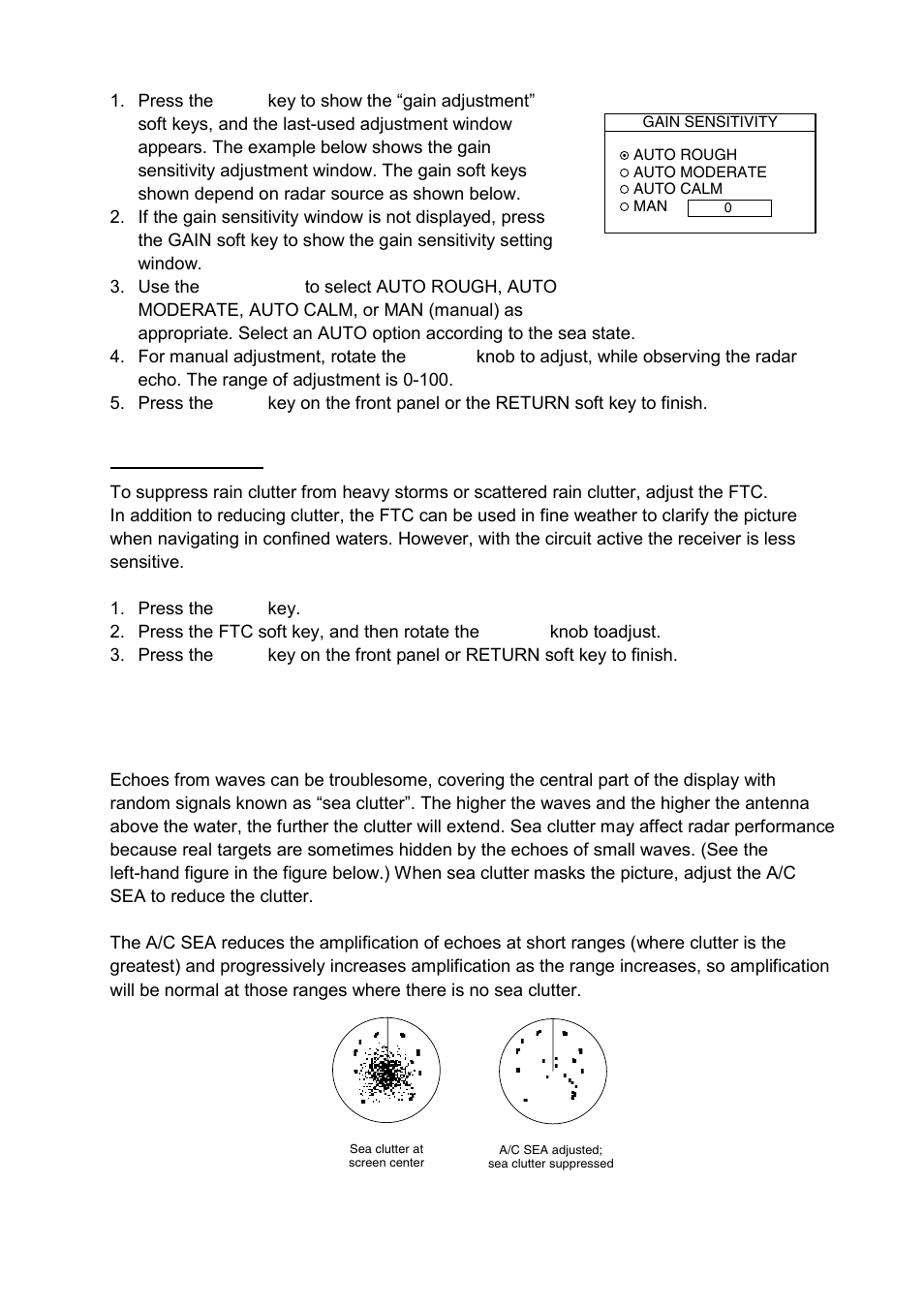 5 reducing sea clutter, 1 how the a/c sea works | Furuno 1724C User Manual | Page 34 / 241