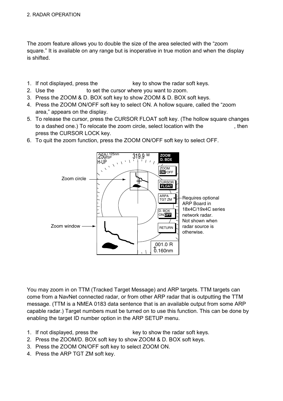 15 zoom, 1 zooming radar targets, 2 zooming arp, ttm targets | Furuno 1724C User Manual | Page 45 / 241