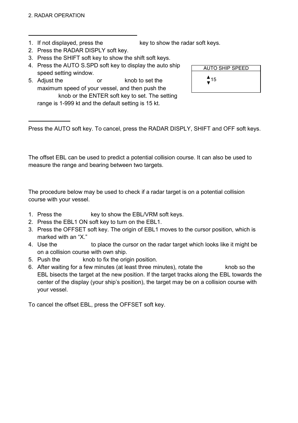 17 using the offset ebl, 1 predicting collision course | Furuno 1724C User Manual | Page 47 / 241