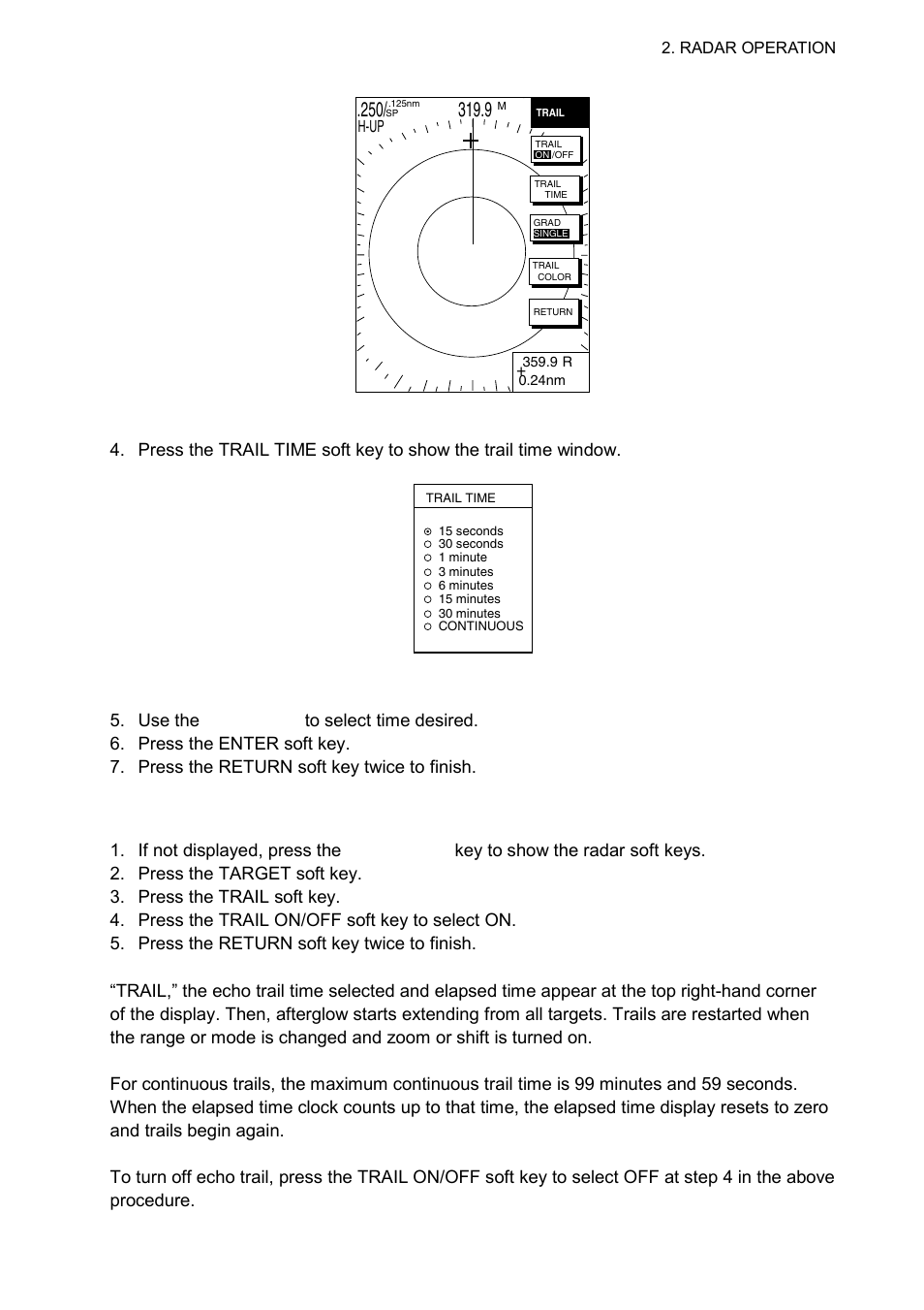 2 starting echo trails | Furuno 1724C User Manual | Page 50 / 241