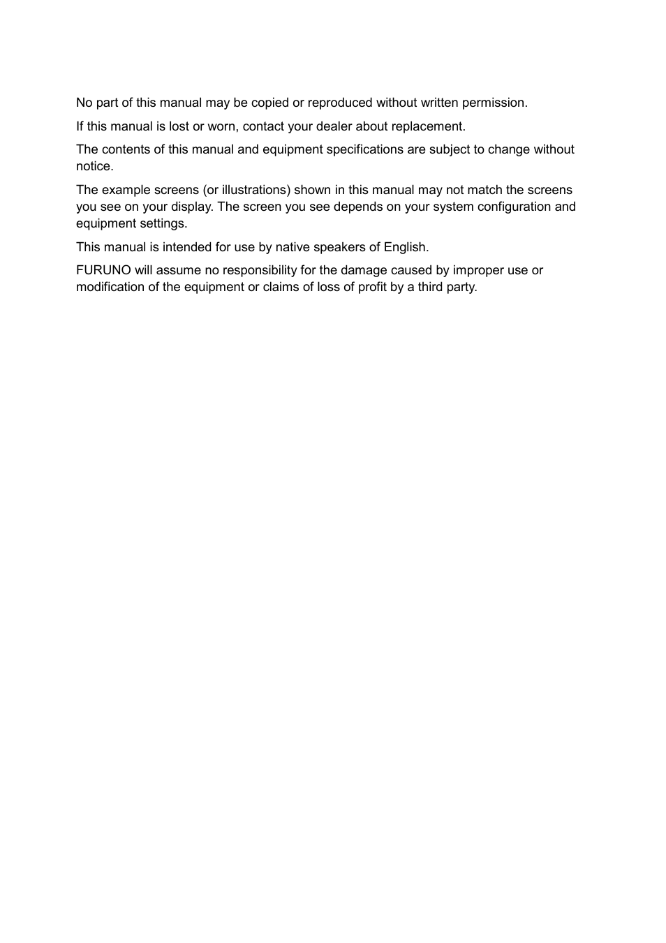Notice | Furuno 1724C User Manual | Page 9 / 241