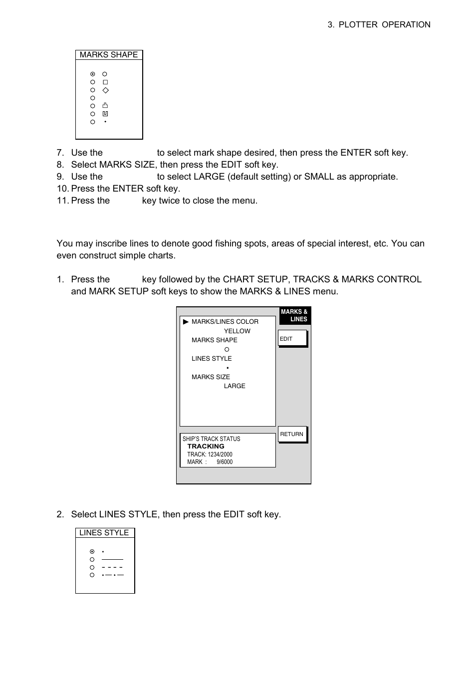 3 selecting line type | Furuno 1724C User Manual | Page 96 / 241