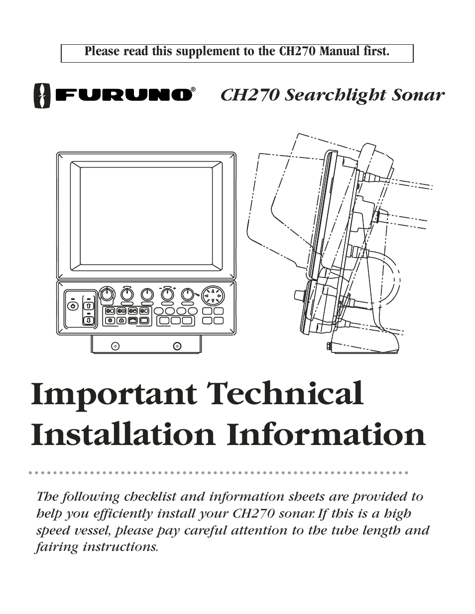 Furuno SEARCHLIGHT CH270 User Manual | 13 pages