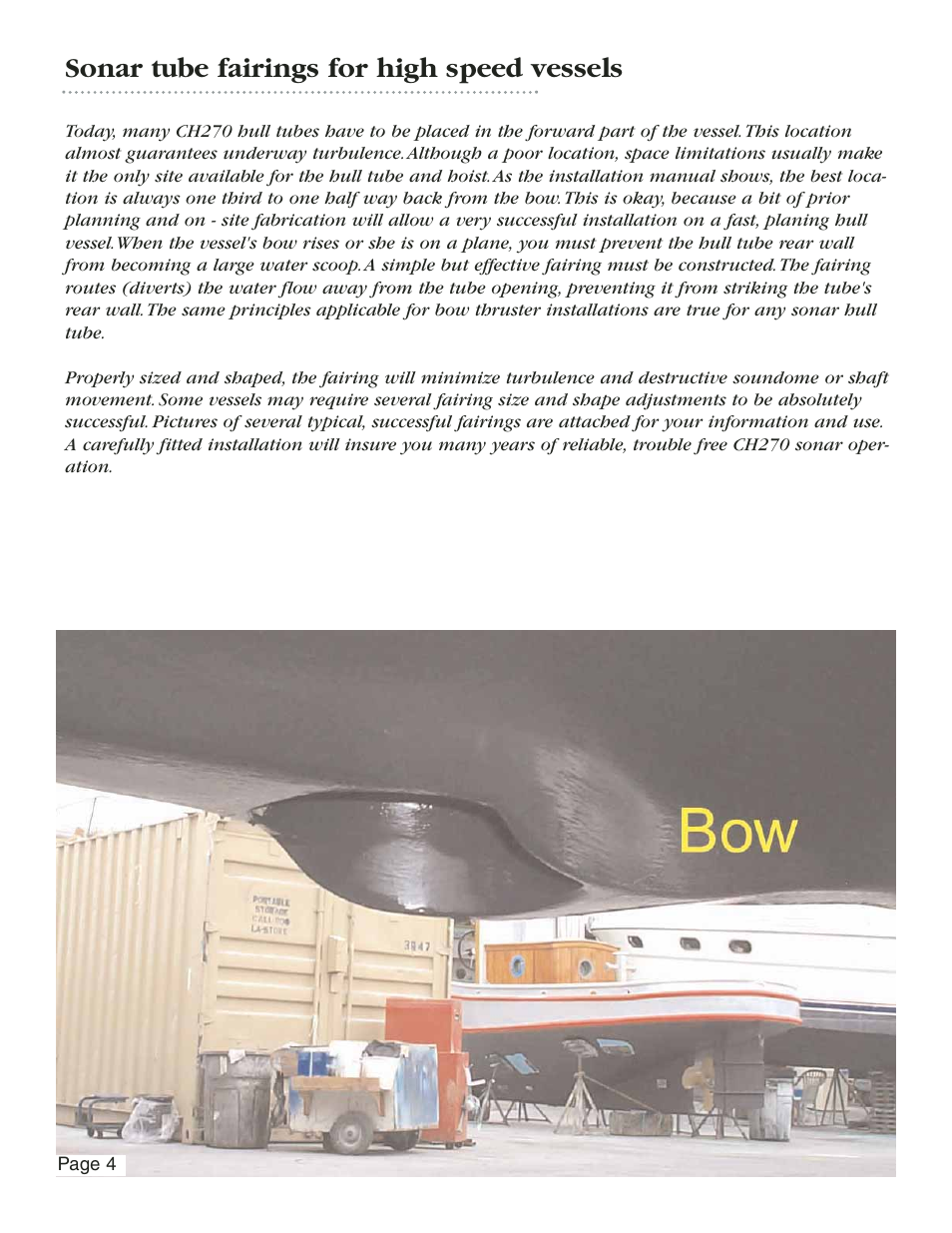 Sonar tube fairings for high speed vessels | Furuno SEARCHLIGHT CH270 User Manual | Page 6 / 13