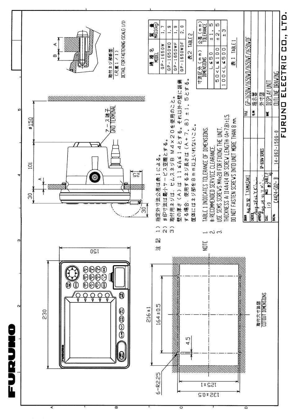 Furuno GP-1650W User Manual | Page 37 / 44