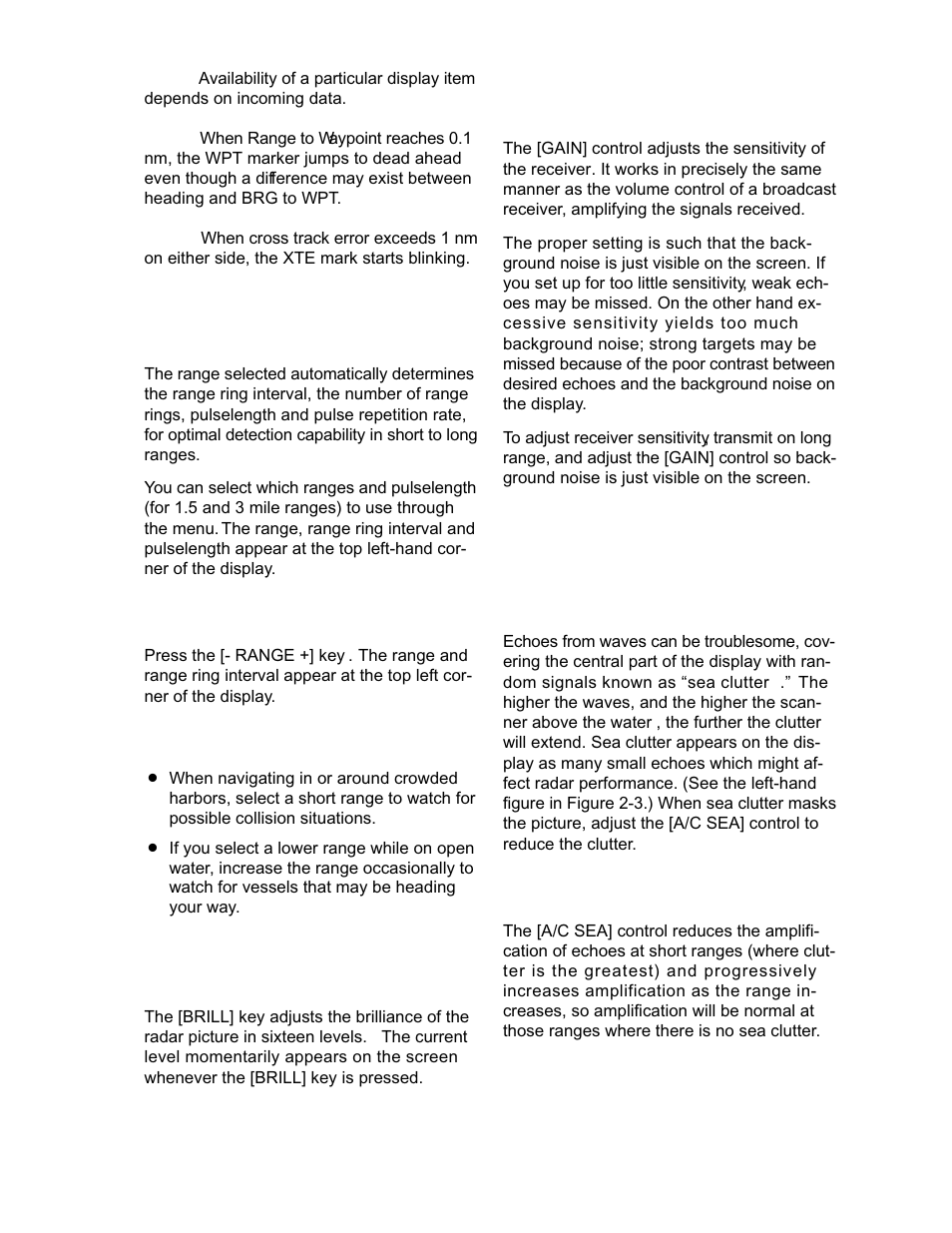 5 selecting the range, 6 adjusting picture brilliance, 7 adjusting receiver sensitivity | Furuno 1942 MARK-2 User Manual | Page 15 / 52