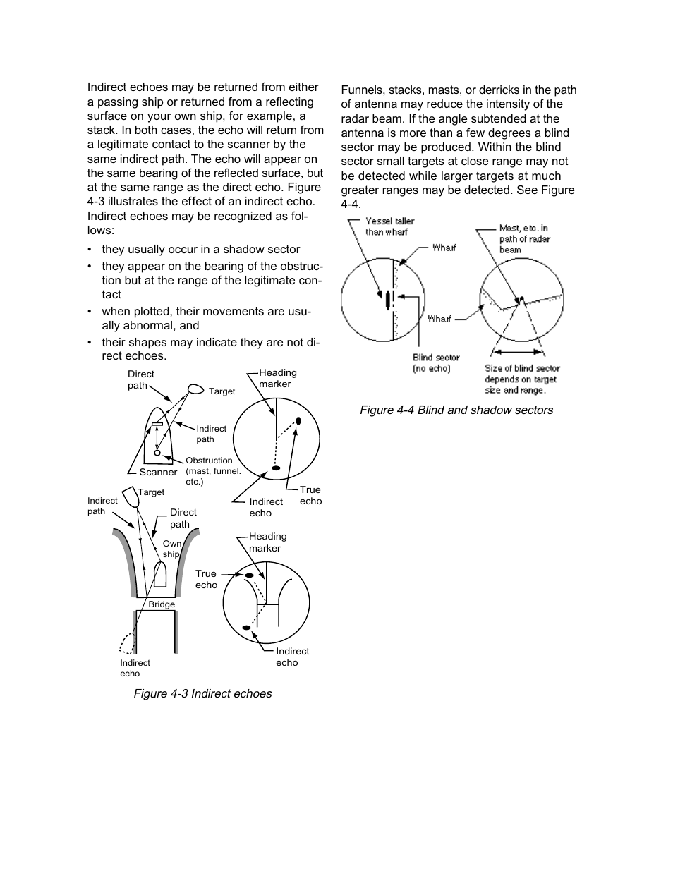 3 indirect echoes, 4 blind and shadow sectors | Furuno 1942 MARK-2 User Manual | Page 30 / 52