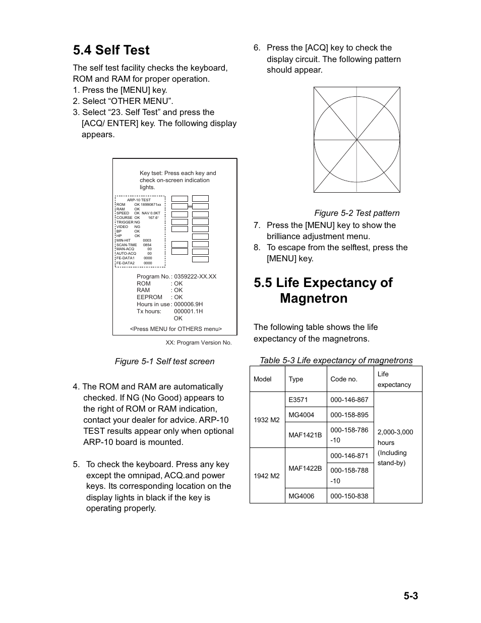 4 self test, 5 life expectancy of magnetron | Furuno 1942 MARK-2 User Manual | Page 35 / 52