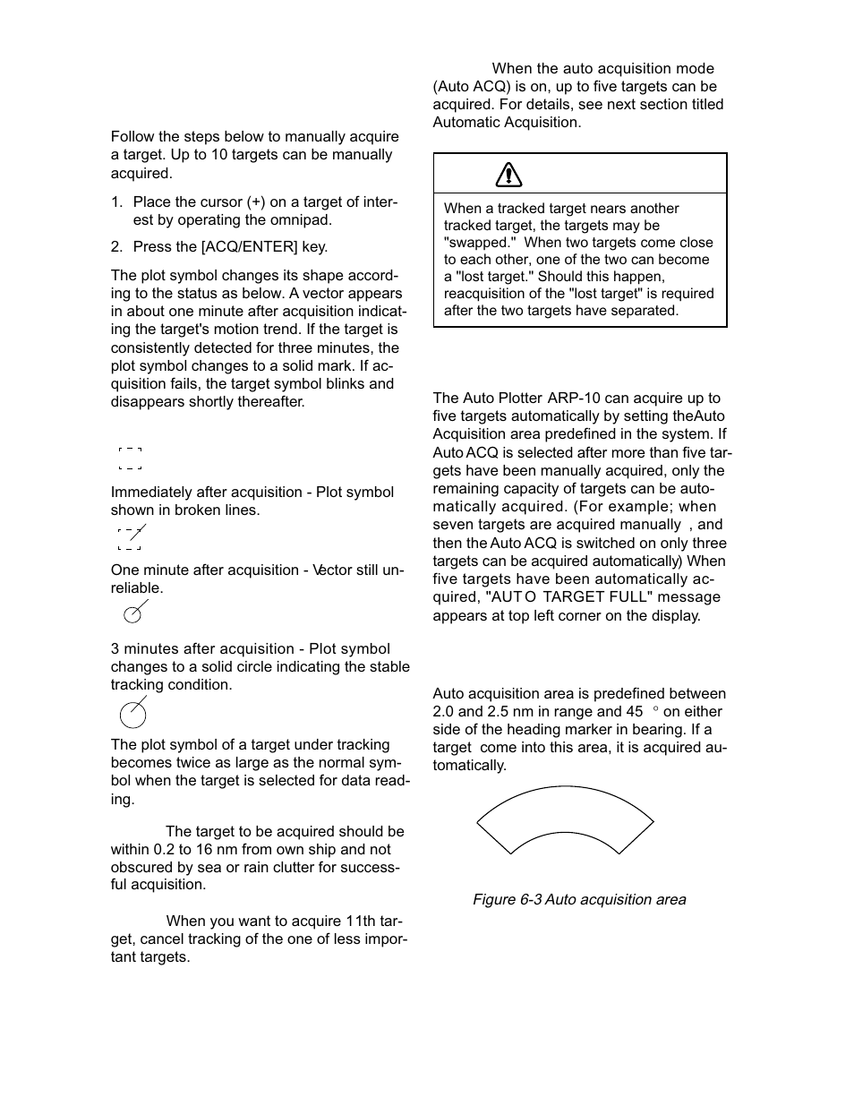 Caution, 3 acquiring targets | Furuno 1942 MARK-2 User Manual | Page 40 / 52