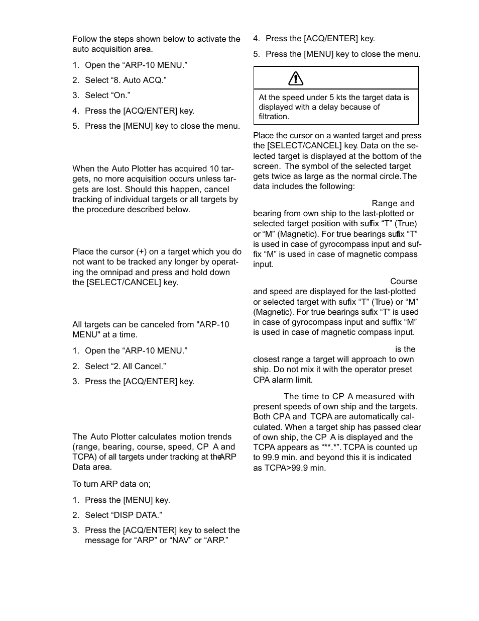 Caution, 4 displaying target data | Furuno 1942 MARK-2 User Manual | Page 41 / 52