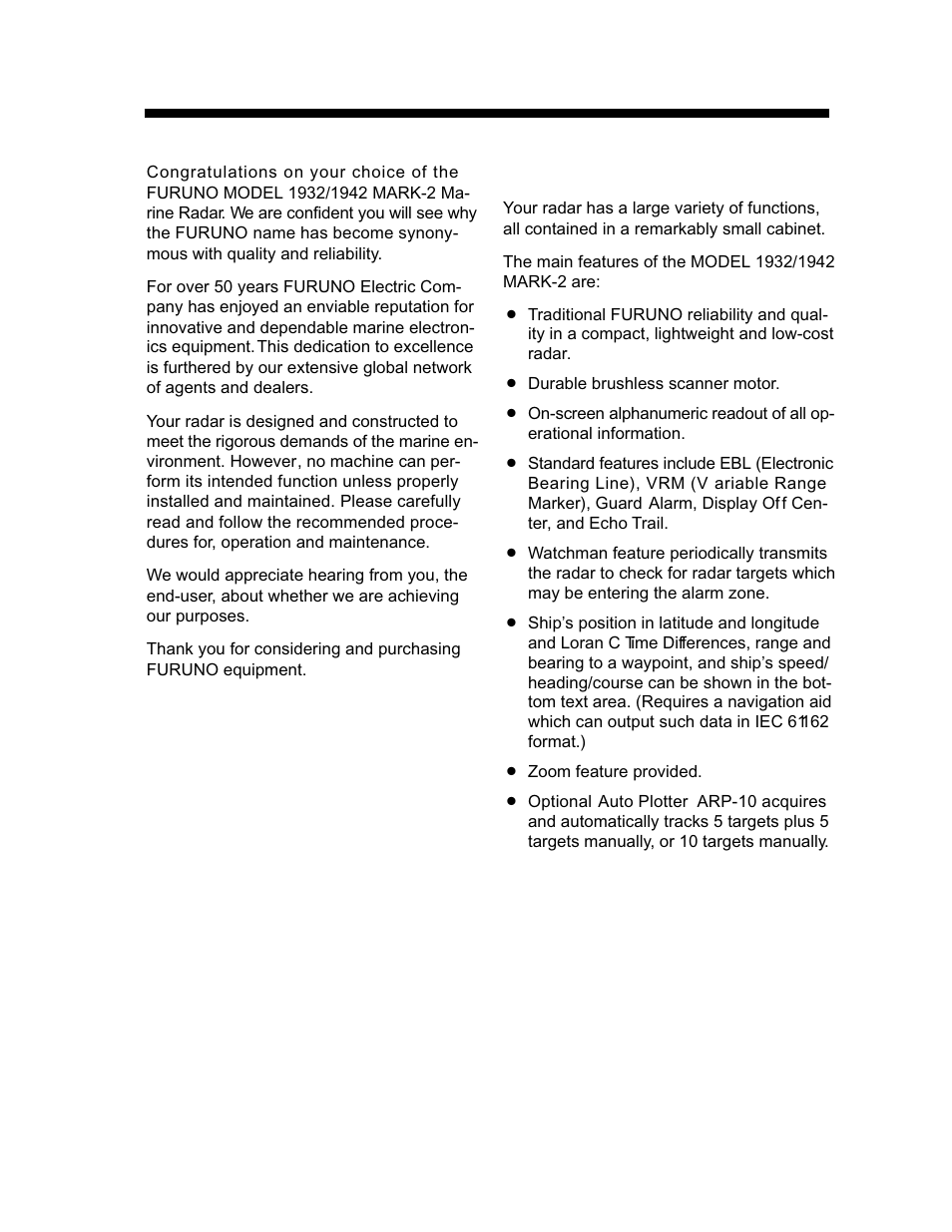 Foreword | Furuno 1942 MARK-2 User Manual | Page 6 / 52