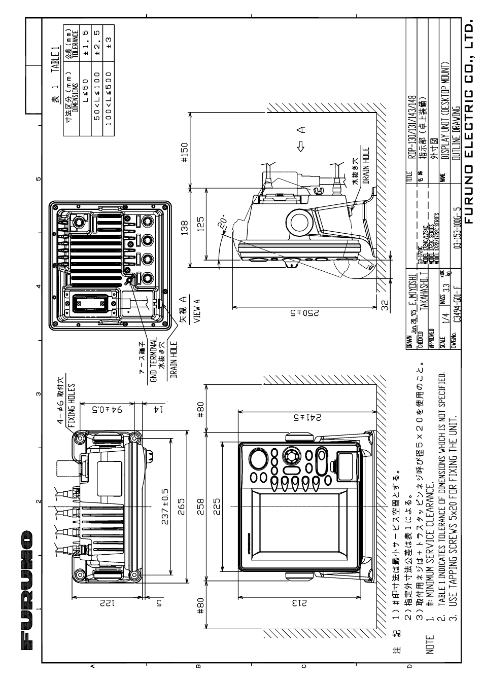Outline drawings | Furuno 1734C User Manual | Page 47 / 53