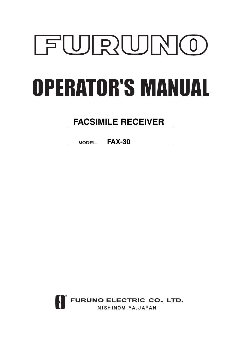 Furuno FAX-30 User Manual | 115 pages