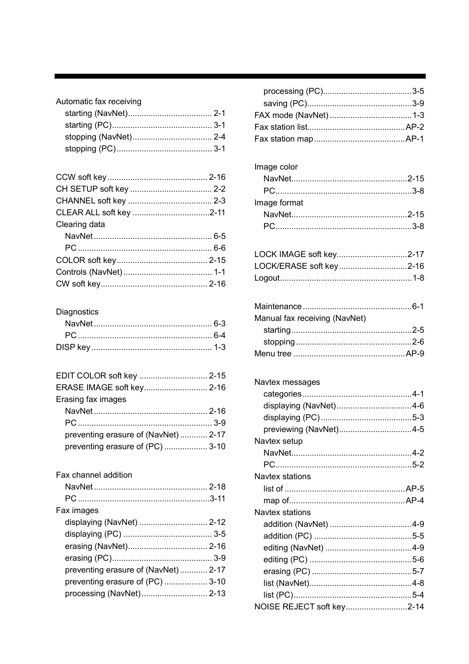 Index, In-1 | Furuno FAX-30 User Manual | Page 113 / 115