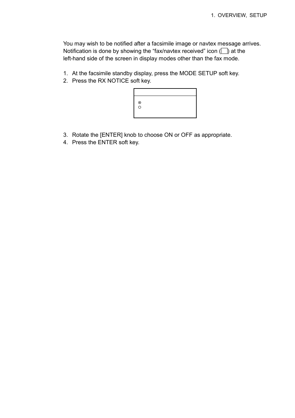 5 1.1.5 receive notification | Furuno FAX-30 User Manual | Page 19 / 115