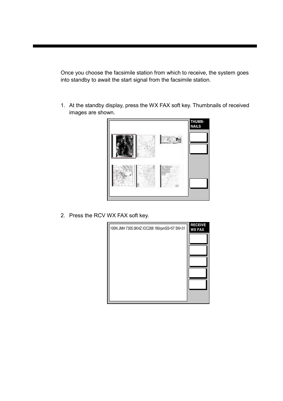Fax operation: navnet, 1 automatic receiving, 1 choosing channel | Furuno FAX-30 User Manual | Page 23 / 115