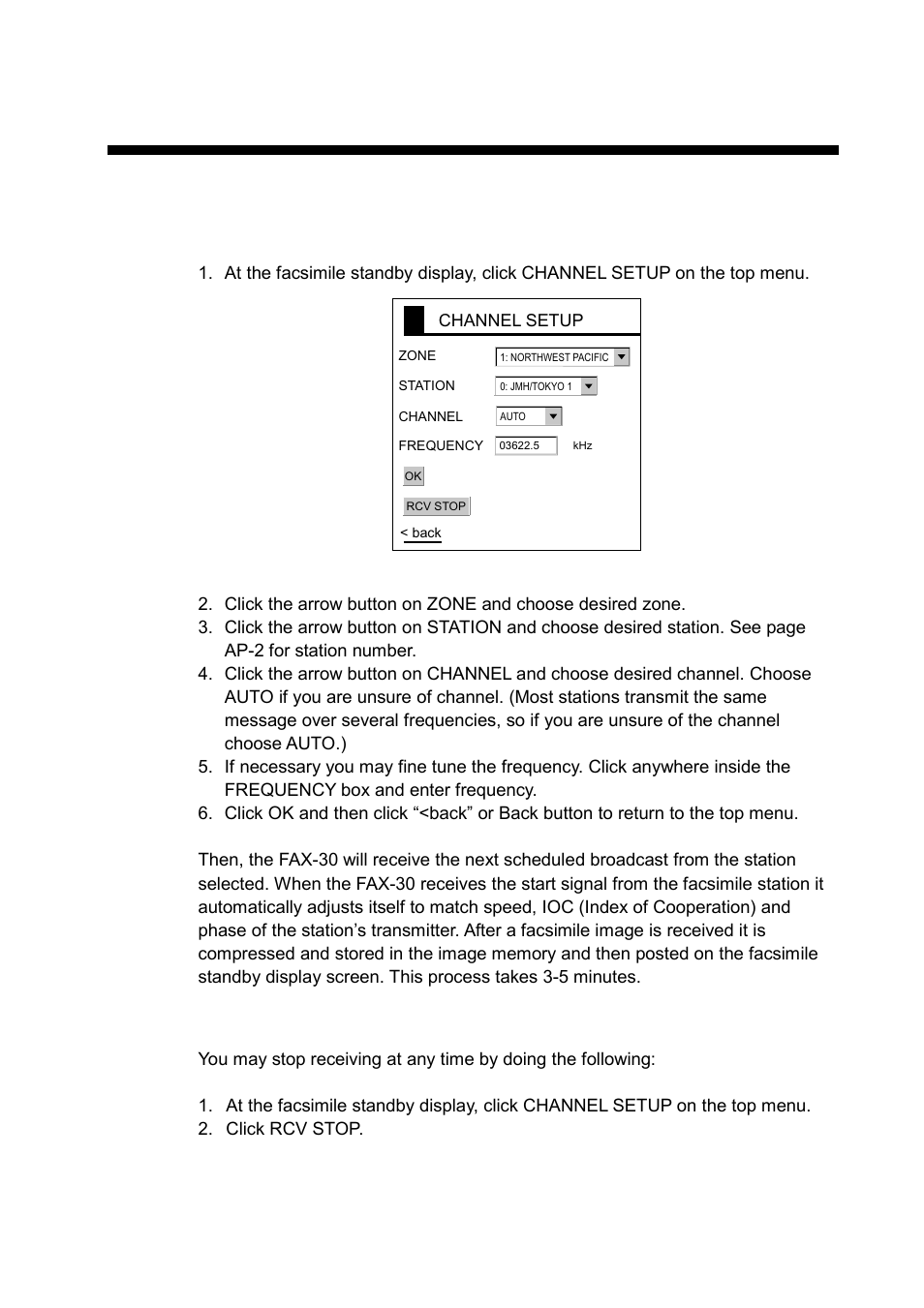 Fax operation: pc, 1 automatic receiving | Furuno FAX-30 User Manual | Page 43 / 115