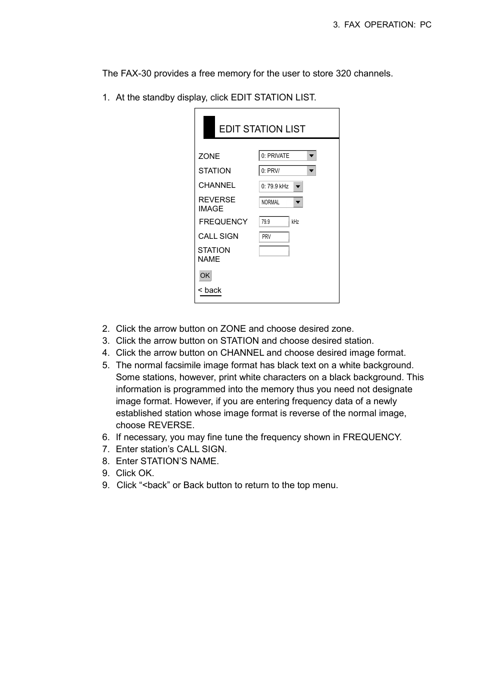 7 adding facsimile channels | Furuno FAX-30 User Manual | Page 53 / 115