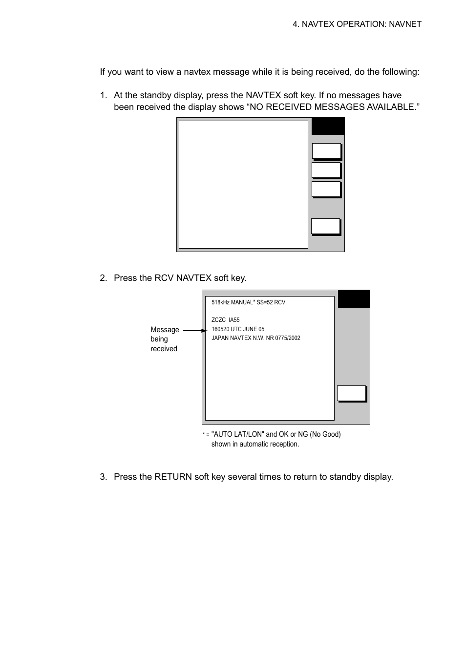 3 previewing incoming navtex messages | Furuno FAX-30 User Manual | Page 59 / 115