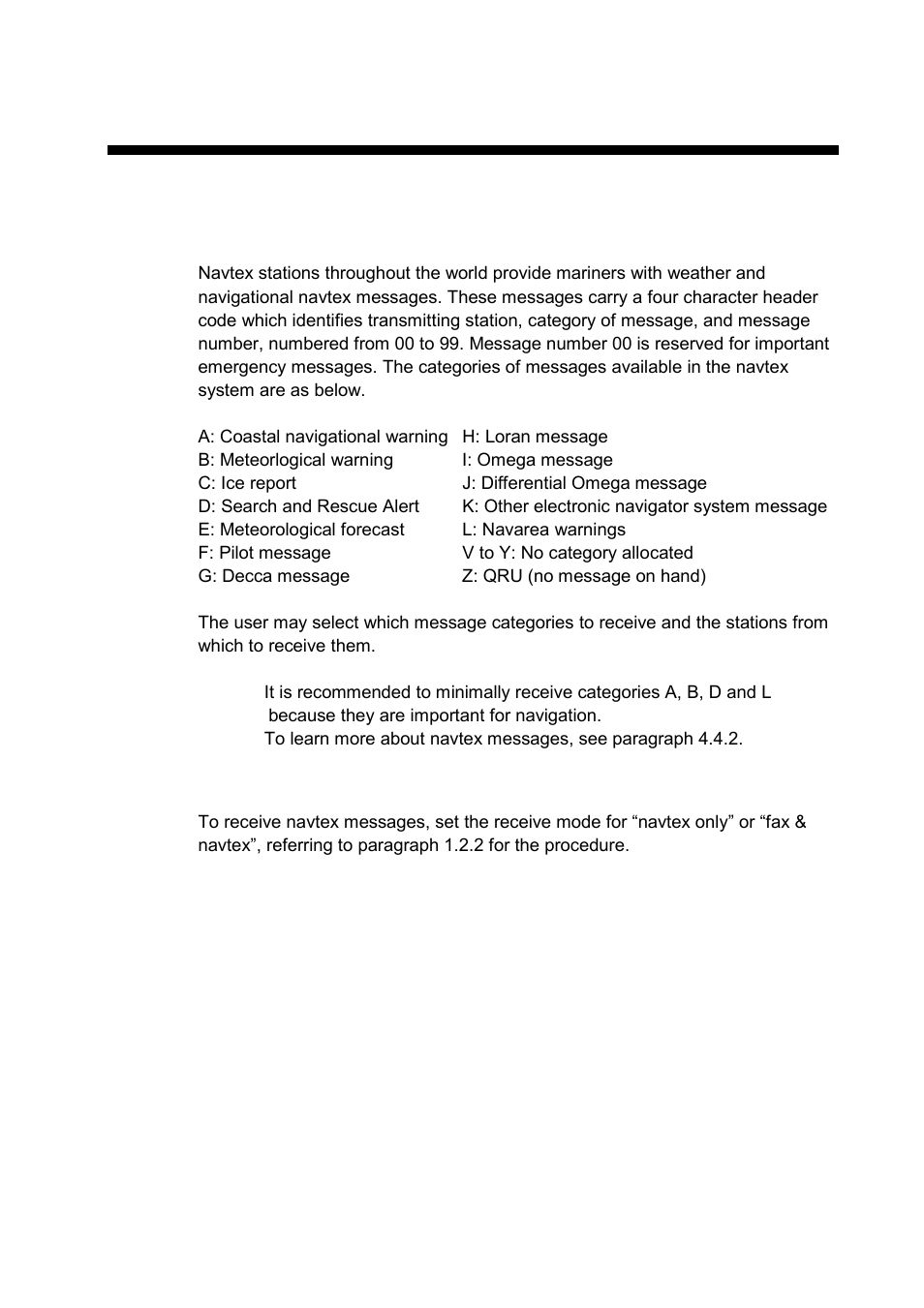 Navtex operation: pc, 1 about navtex messages | Furuno FAX-30 User Manual | Page 65 / 115