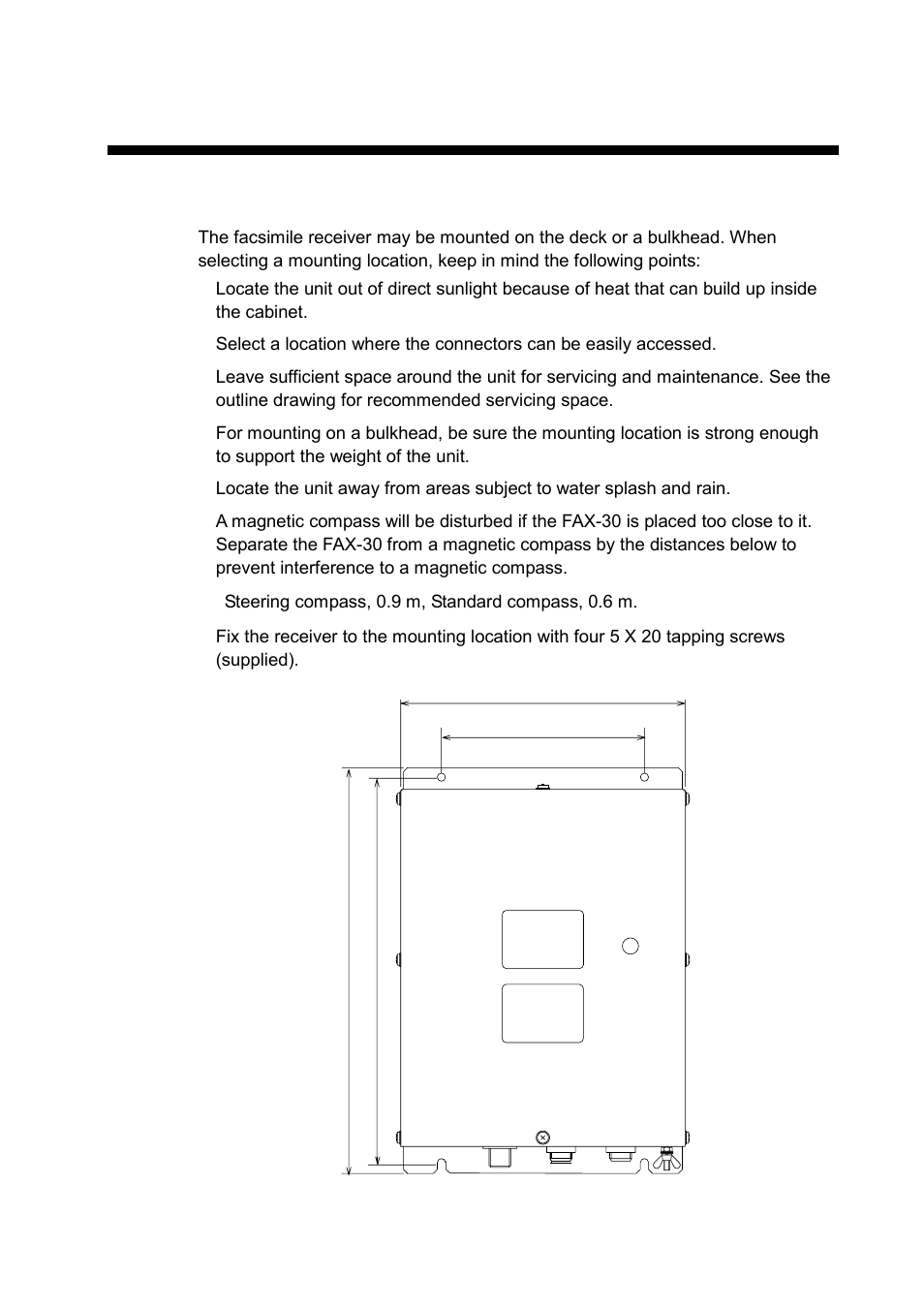 Installation, 1 facsimile receiver | Furuno FAX-30 User Manual | Page 83 / 115