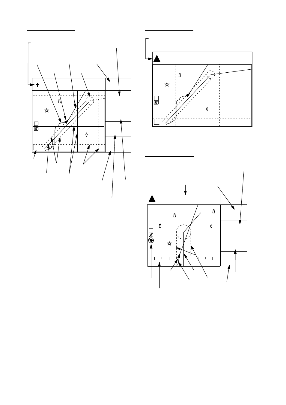 1 - 4 plotter 1 display, Figure 1-5 plotter 1 display plotter 2 display, Figure 1-6 plotter 2 display highway display | Figure 1-7 highway display | Furuno DD-80 User Manual | Page 16 / 119
