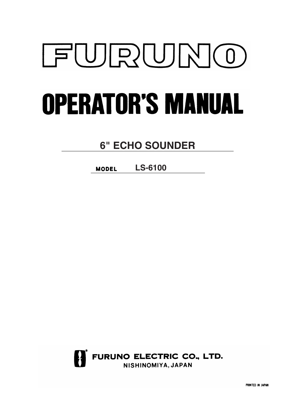 Furuno LS-6100 User Manual | 47 pages