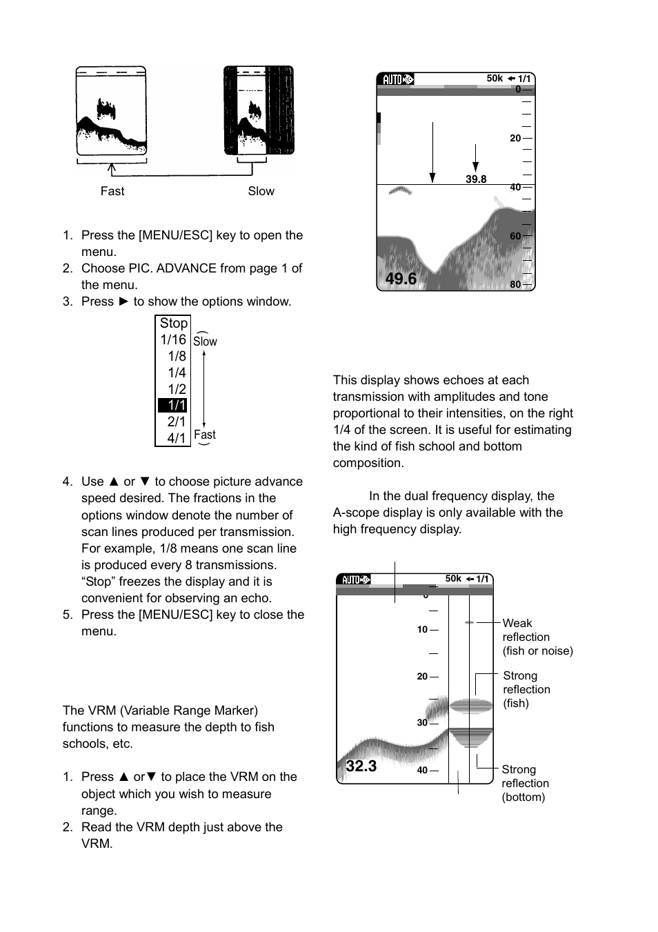 9 measuring depth, 10 a-scope display | Furuno LS-6100 User Manual | Page 15 / 47