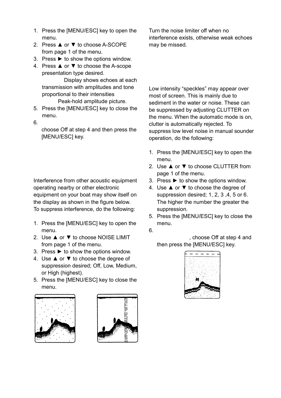 11 suppressing interference, 12 suppressing low level noise | Furuno LS-6100 User Manual | Page 16 / 47