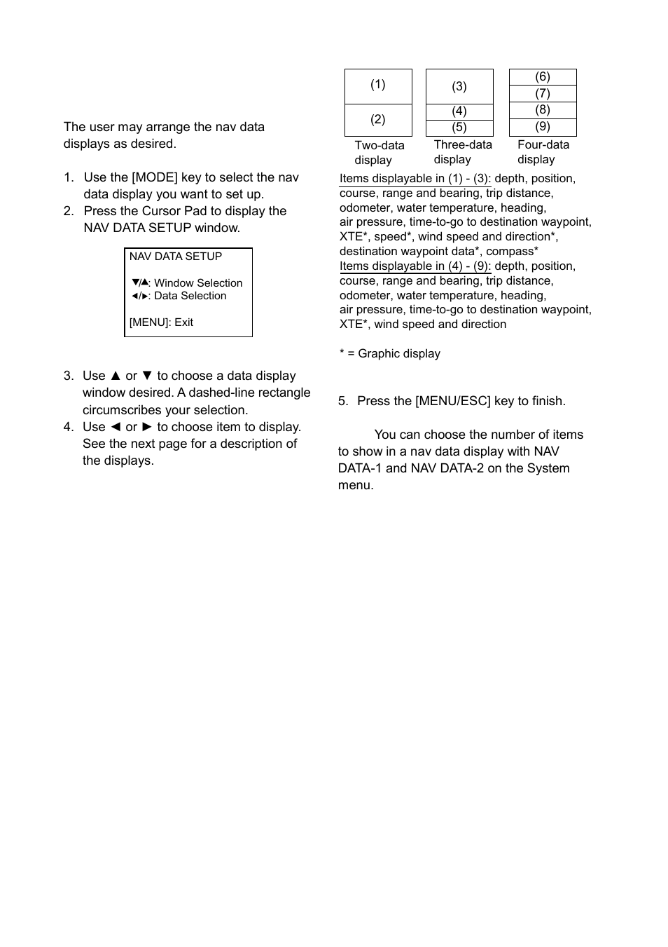 23 seting up nav data displays, 23 setting up nav data displays | Furuno LS-6100 User Manual | Page 23 / 47